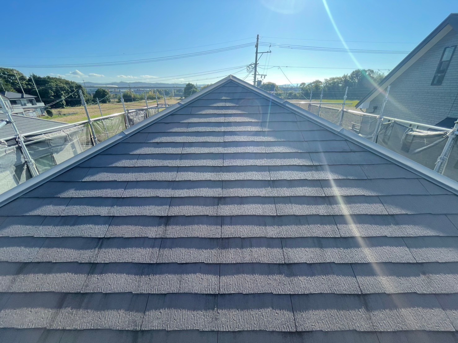 愛知県安城市にてカラーベストの屋根塗装工事の施工前写真