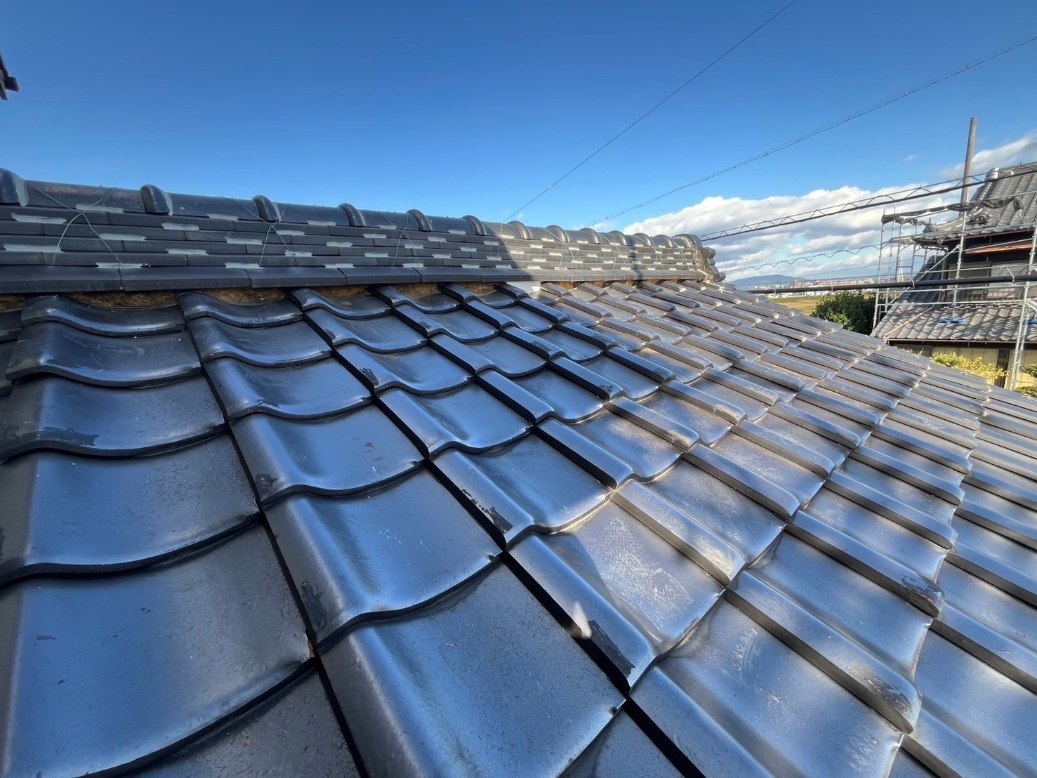 愛知県豊田市にて雨漏り予防の屋根修理〈瓦屋根の漆喰工事〉の施工前写真