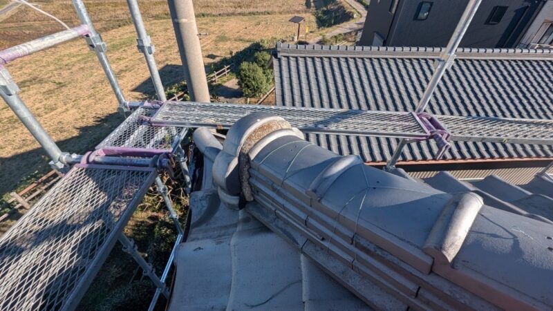 愛知県安城市にて屋根修理〈瓦屋根の漆喰工事〉の施工前写真