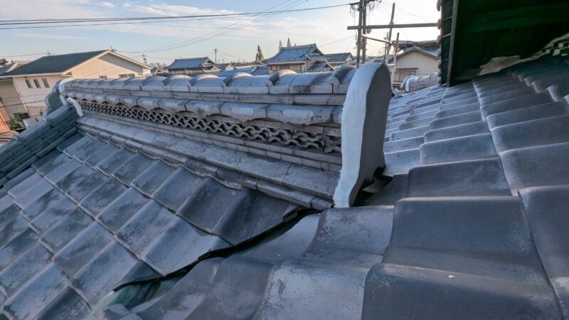 愛知県安城市にて屋根修理〈瓦屋根の漆喰工事〉の施工後写真