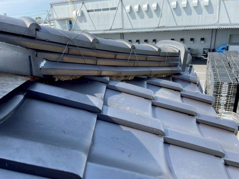 愛知県刈谷市にて瓦屋根修理〈漆喰メンテナンス〉の施工前写真