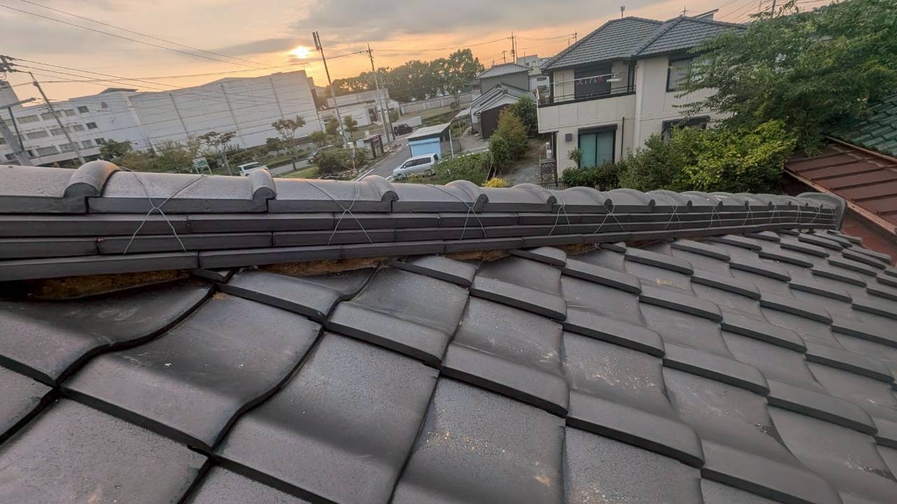 愛知県碧南市にて屋根修理〈瓦屋根の漆喰補修〉の施工前写真
